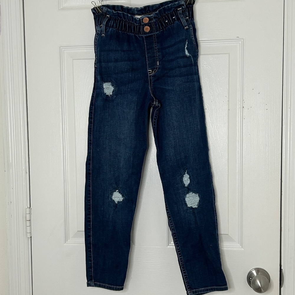 Abercrombie paper bag waist ripped jeans